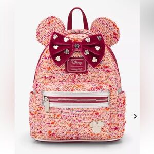 NWT - Disney Loungefly Tweed Backpack with Bow